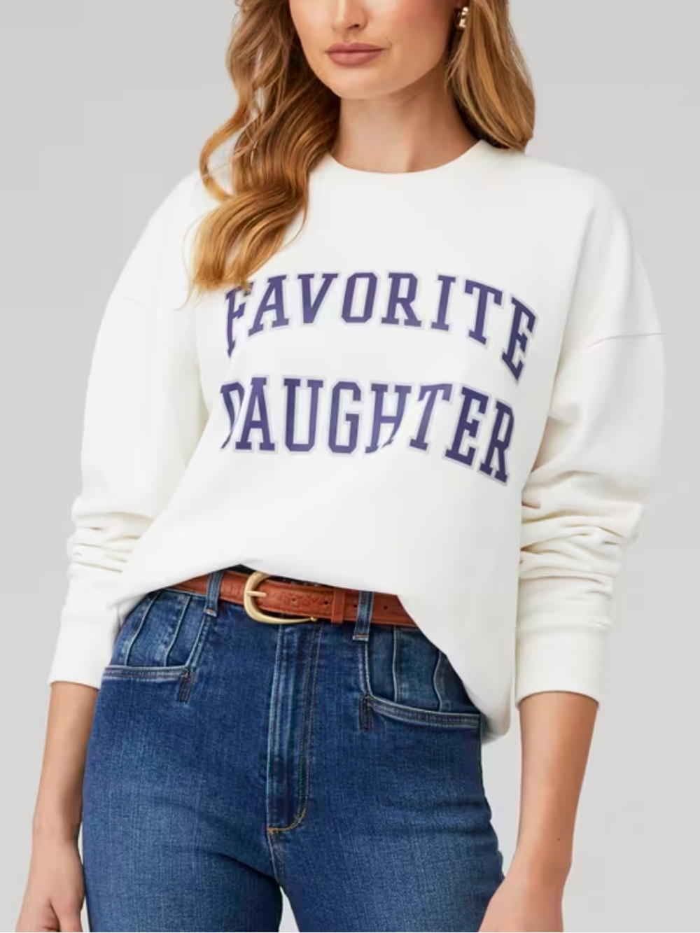 Favorite Daughter Collegiate Sweatshirt - White